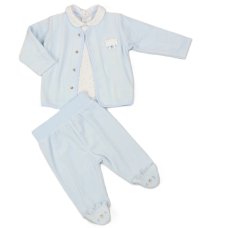 M15968: Baby Boys 3 Piece Velour Outfit (0-9 Months)